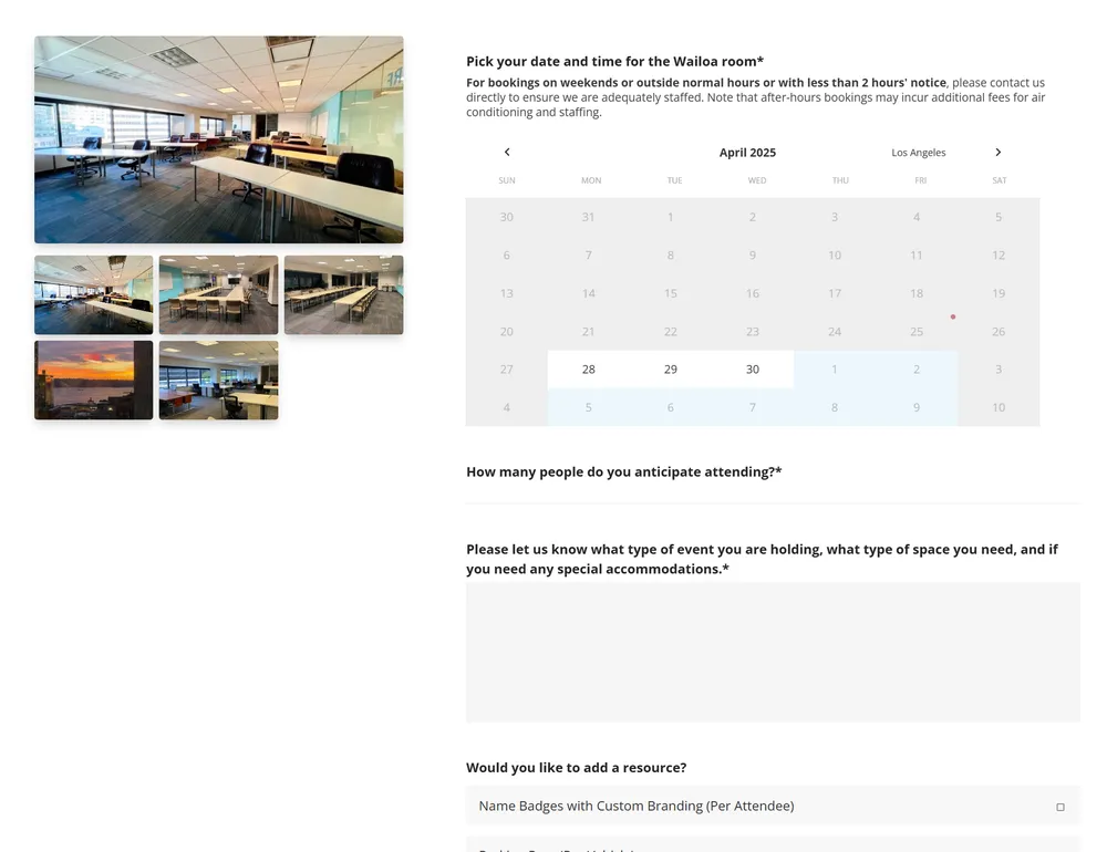 SURF Incubator Calendar Booking Tool