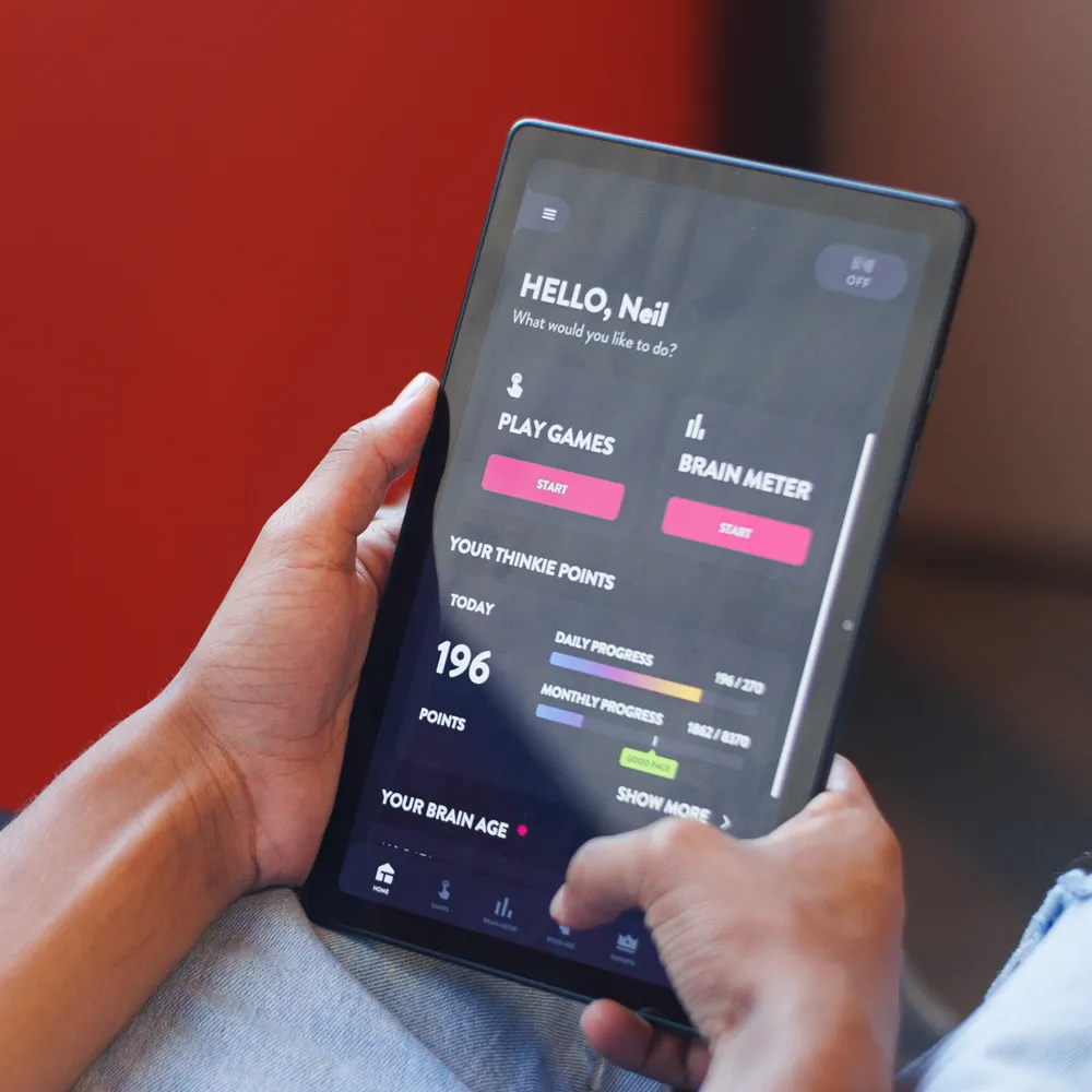 Thinkie System Lifestyle Over the Shoulder of App